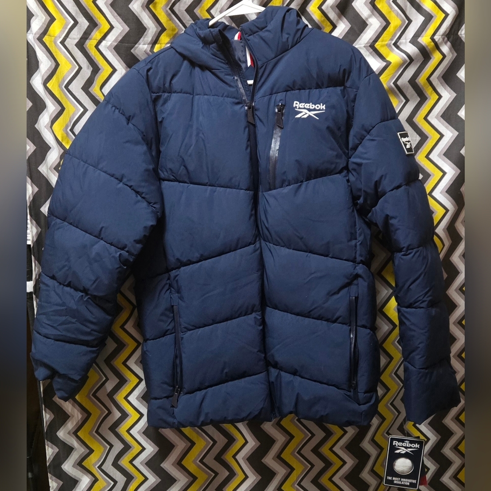 Reebok Kids Navy Blue Puffer Jacket NWT Size XL 18/20